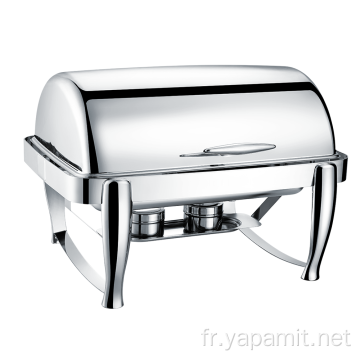 Chafing Dish à dessus en rouleau oblong Stee en acier inoxydable